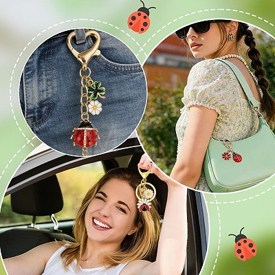 4Pcs Alloy Enamel Keychains KEYC-PH01632-1