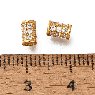 925 Sterling Silver Micro Pave Clear Cubic Zirconia Beads STER-M018-12G-1