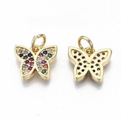 Brass Micro Pave Colorful Cubic Zirconia Charms ZIRC-S067-157-NF-1