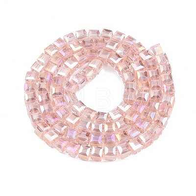 Electroplate Glass Beads Strands EGLA-D018-8x8mm-32-1