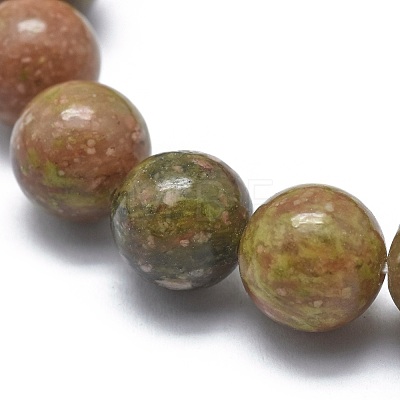 Natural Unakite Bead Stretch Bracelets BJEW-K212-A-042-1