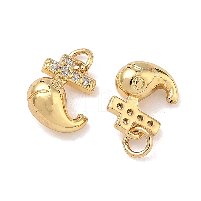 Brass Micro Pave Cubic Zirconia Charms KK-A291-12C-G-1