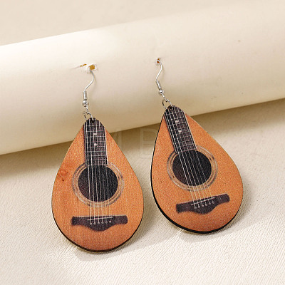 Wood Dangle Earrings for Women WG26A13-07-1