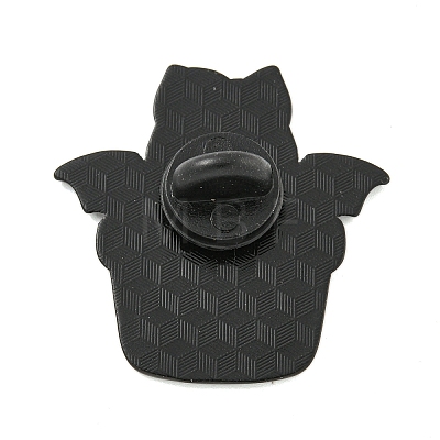 Potted Plant Black Alloy Brooches JEWB-I030-01A-1