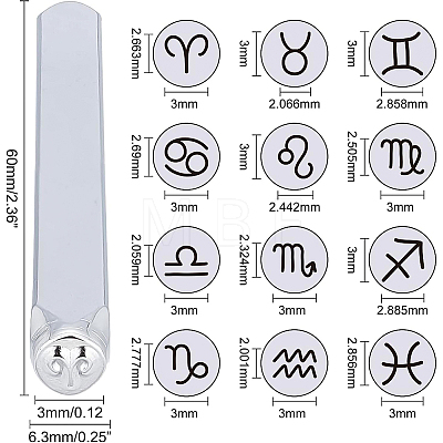 1 Set 40cr Steel Stamps AJEW-BC0001-71-1