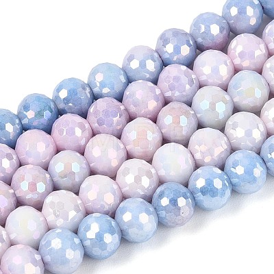 Anti-Tarnish Electroplate Glass Beads Strands X-GLAA-N056-6mm-06-1