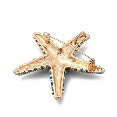 Ocean Theme Alloy Rhinestone Lapel Pins for Backpack Clothes for Clothes LS-JEWB-F042-05A-G-1