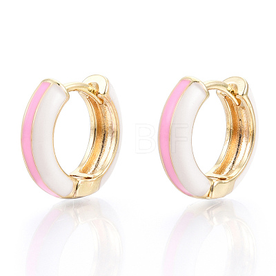 Brass Huggie Hoop Earrings EJEW-S209-07E-1