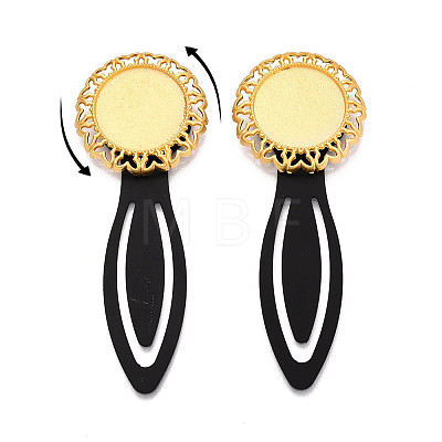 Alloy & Iron Bookmark Cabochon Settings PALLOY-N184-07G-1