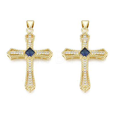 Brass Micro Pave Cubic Zirconia Pendants KK-N227-86D-1