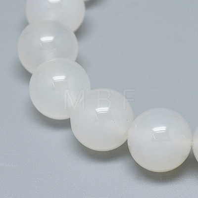 Natural White Agate Beads Strands G-D0005-27-10mm-1