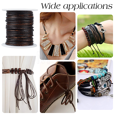 20M Round Cowhide Leather Cord WL-WH0015-01B-03-1