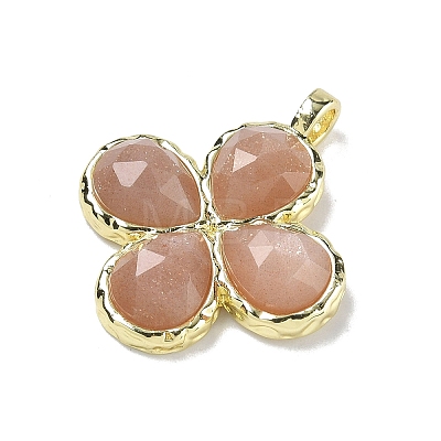 Natural Sunstone Faceted Pendants G-A308-01G-09-1