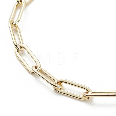 Alloy Heart Charm Bracelet with Brass Paperclip Chains for Woman BJEW-JB08895-01-1