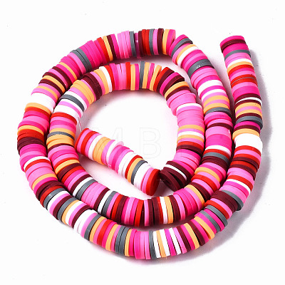 Handmade Polymer Clay Beads Strands CLAY-R089-8mm-152-1