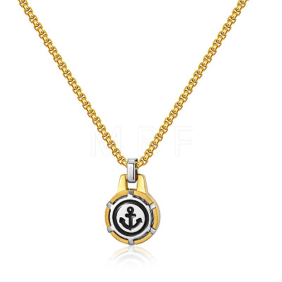 304 Stainless Steel Anchor Pendant Necklaces for Unisex WGCF7D6-02-1