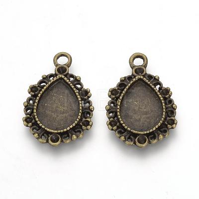 Tibetan Style Alloy Pendant Cabochon Settings TIBE-Q073-69AB-1