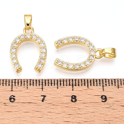 Brass Micro Pave Cubic Zirconia Pendants KK-N254-240G-1