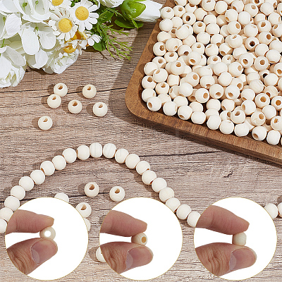 800Pcs Natural Unfinished Wood Beads WOOD-PA0001-58-1