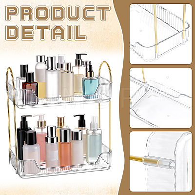 2Pcs Two Layers Plastic Bathroom Wall Storage Rack AJEW-WA0003-69-1
