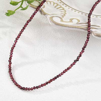 Natural Garnet Beaded Necklaces NJEW-K114-A-A04-1