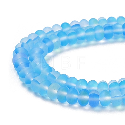 Frosted Transparent Glass Beads Strands X-FGLA-M002-01B-1