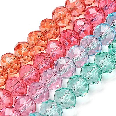 Transparent Painted Glass Beads Strands DGLA-A034-T6mm-A11-1
