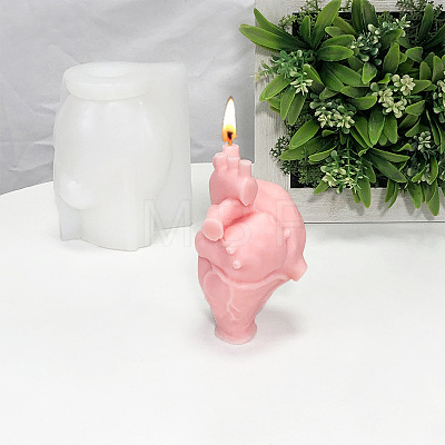 Heart(Organ) Shape DIY Candle Silicone Statue Molds CAND-PW0007-025-1