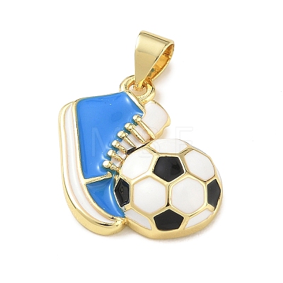 Football Theme Brass Enamel Pendants KK-A303-01C-G02-1