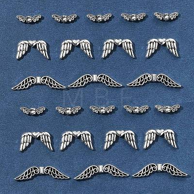75Pcs 3 Styles Tibetan Style Alloy Fairy Wing Beads TIBEB-FS0001-15-1