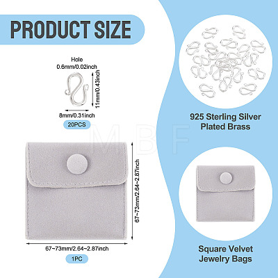 20Pcs Brass S-Hook Clasps KK-TA0008-74-1