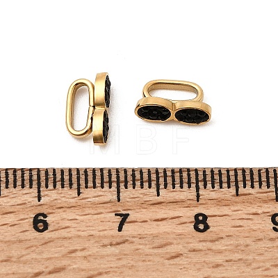 304 Stainless Steel Rhinestone Watch Band Charms STAS-P431-39B-G-1