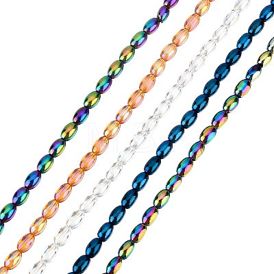 10 Strands 2 Style Electroplate Glass Beads Strands EGLA-FH0001-10-1