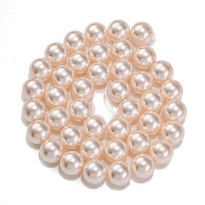 Baking Painted Pearlized Glass Pearl Round Bead Strands PEAR-H019-02D-01-1