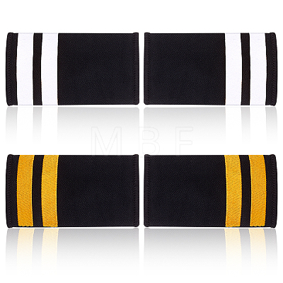 AHADERMAKER 4 Pairs 2 Colors Rectangle Polyester Pilot Epaulettes FIND-GA0003-89-1