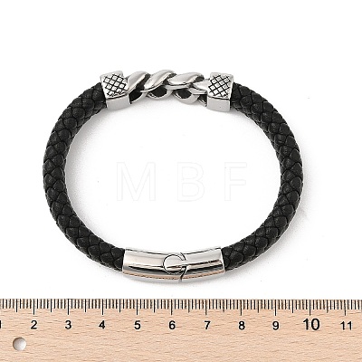 Braided Leather Cord Bracelets for Men BJEW-Z081-18P-1