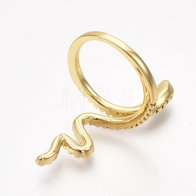 Brass Micro Pave Cubic Zirconia Cuff Rings RJEW-S044-049-1