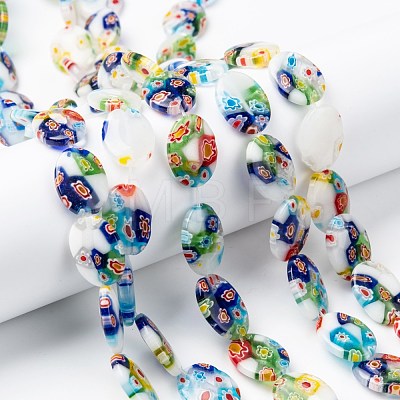 Handmade Millefiori Glass Beads Strands LK137-1