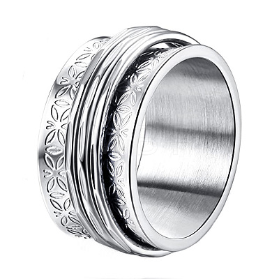 Retro Rotatable 304 Stainless Steel Finger Rings FS-WG84C22-10-1