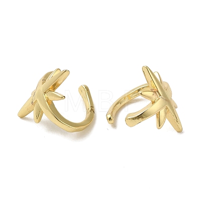 Real 18K Gold Plated Brass Cuff Earrings for Women EJEW-C097-07G-03-1