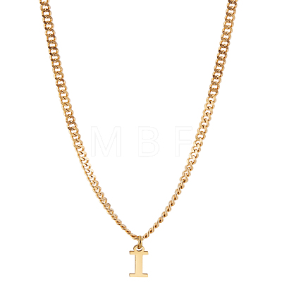1Pc 304 Stainless Steel Letter Pendant Necklaces NJEW-LP0001-33I-G-1