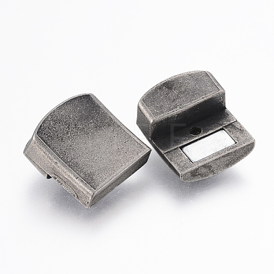 304 Stainless Steel Magnetic Clasps with Glue-in Ends STAS-F130-77AS-1