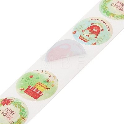 500Pcs Christmas Theme Round Stickers AJEW-S090-04G-1