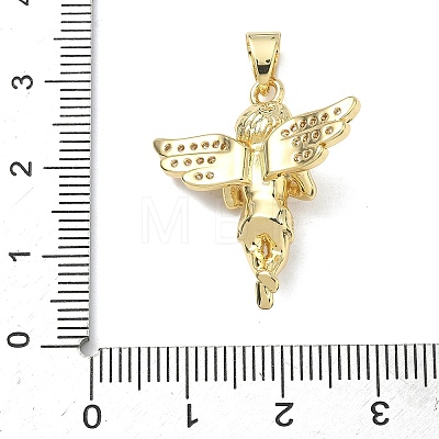Brass Micro Pave Clear Cubic Zirconia Pendants KK-I476-15G-1