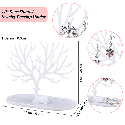 Plastic Jewelry Earring Holder ODIS-WH0001-50A-1
