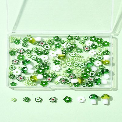 156Pcs 9 Styles Handmade Millefiori Glass Bead Strands LAMP-FS0001-49-1