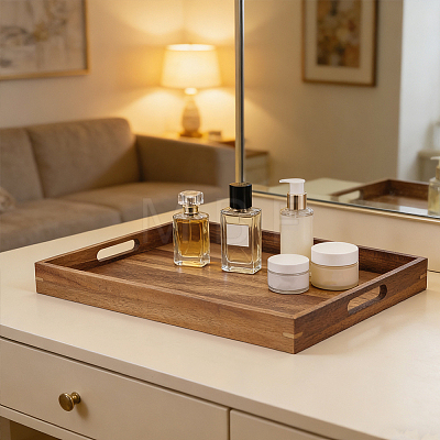 2Pcs 2 Styles Wood Storage Trays AJEW-BC0011-19-1