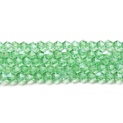 Transparent Electroplate Glass Beads Strands GLAA-F029-3mm-C24-1