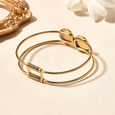 304 Stainless Steel Bangles for Women BJEW-R014-02G-1