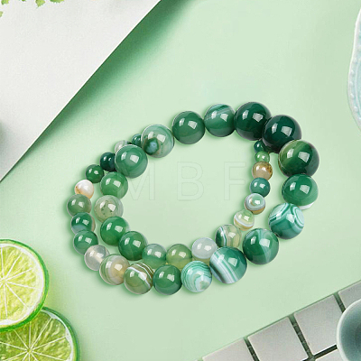 1 Strand  Natural Banded Agate Graduated Beads Strands G-PA0002-04B-1